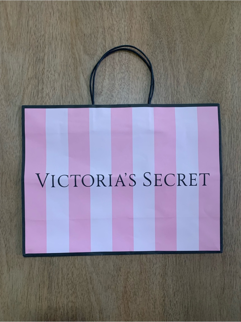 New Victoria Secret Pink Stripe Paper Empty Gift Bag medium
